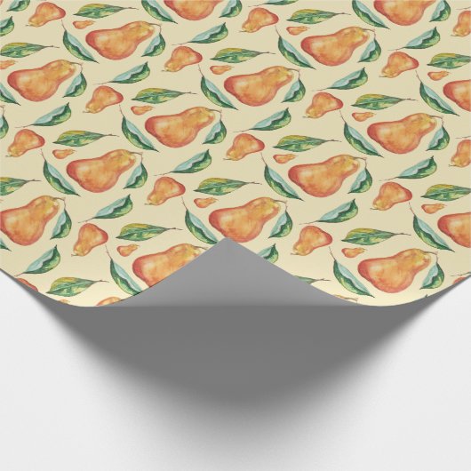 Birnen Muster Wtercolor Art handbemalt Geschenkpapier (Ecke)