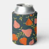 Birnen-Overlap: farbenfrohe Vintage Tapete Dosenkühler (Kanne Vorderseite)