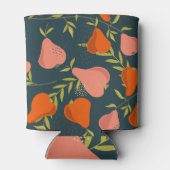 Birnen-Overlap: farbenfrohe Vintage Tapete Dosenkühler (Rückseite)