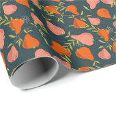 Birnen-Overlap: farbenfrohe Vintage Tapete Geschenkpapier (Rolleneckpunkt)