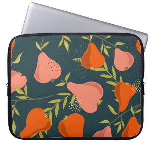 Birnen-Overlap: farbenfrohe Vintage Tapete Laptopschutzhülle