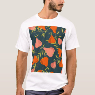 Birnen-Overlap: farbenfrohe Vintage Tapete T-Shirt