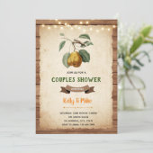 Birnen Paare Dusche Thema Einladung (Stehend Vorderseite)