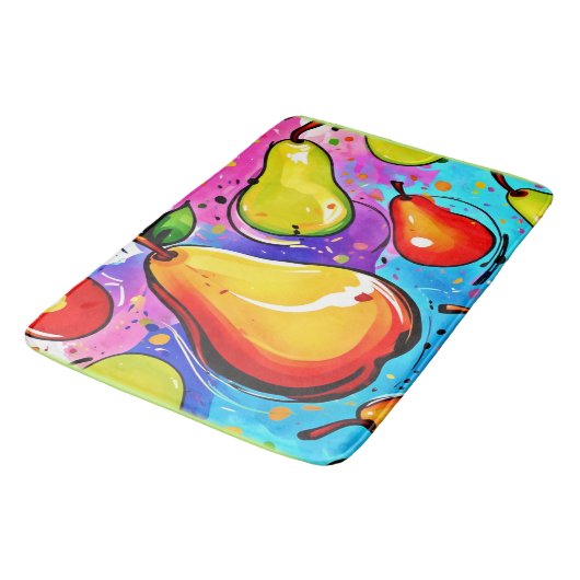 Birnen Pop Art Badematte (Schrägansicht)