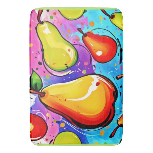 Birnen Pop Art Badematte (Vorderseite Vertikal)
