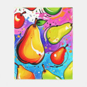 Birnen Pop Art Fleecedecke (Vorderseite)
