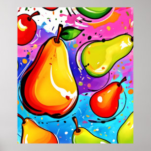 Birnen Pop Art Poster