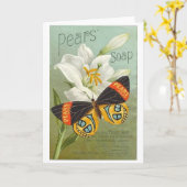 Birnen-Schmetterling Karte (Gelbe Blume)