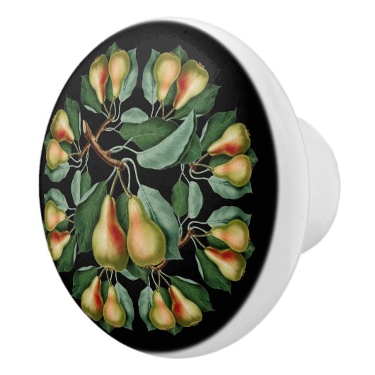 Birnen ~ Schwarz oder beliebige Farbe Hintergrund  Keramikknauf (Rechts)