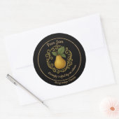 Birnen-Serenity – Artisan-Jam-Etikett Runder Aufkleber (Umschlag)