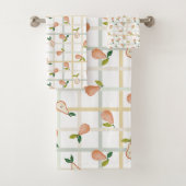 Birnen Sommer Picknick Karo Gingham neutral Badhandtuch Set (Insitu)