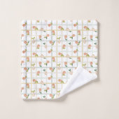 Birnen Sommer Picknick Karo Gingham neutral Badhandtuch Set (Waschlappen)