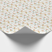 Birnen Sommer Picknick Karo Gingham neutral Geschenkpapier (Ecke)