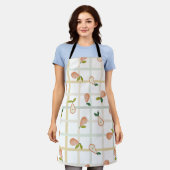 Birnen Sommer Picknick Karo Gingham neutral Schürze (Getragen)