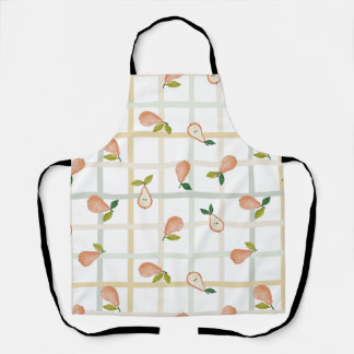 Birnen Sommer Picknick Karo Gingham neutral Schürze