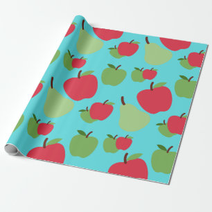 Birnen und Äpfel Fruchtmuster Geschenkpapier