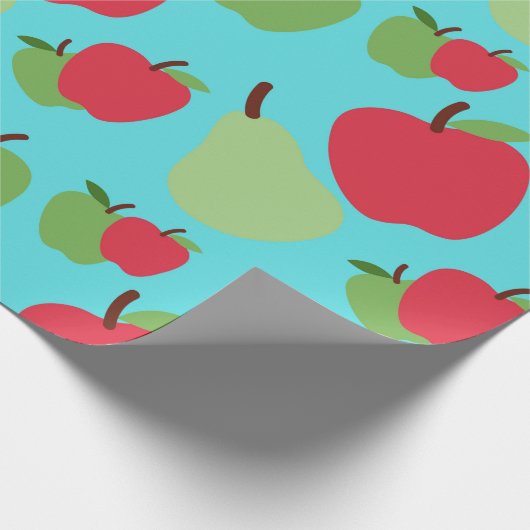 Birnen und Äpfel Fruchtmuster Geschenkpapier (Ecke)