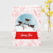 Birnen und Berries Snow Globe Weihnachtskarte Karte (Gelbe Blume)