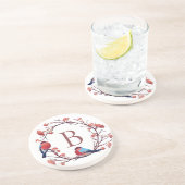 Birnen- und Berries-Wreath-Monogramm Getränkeuntersetzer (Seite)