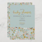 Birnen- und Bienenblütendusche Einladung (Vorne/Hinten)