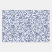 Birnen und blaue Packpapierblätter Geschenkpapier Set (Vorderseite 3)