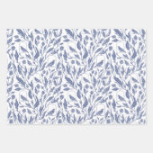 Birnen und blaue Packpapierblätter Geschenkpapier Set (Vorderseite)