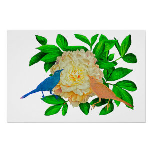 Birnen- und Blume-Poster Poster