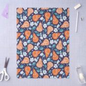 Birnen und Blüten in Orange und Blau Seidenpapier (Basteln)