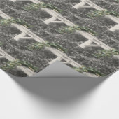 Birnen und Hitzeposten in Schwarz-Weiß-Natur Geschenkpapier (Ecke)