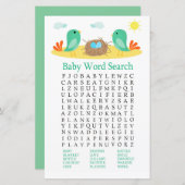 Birnen und Nest Baby Shower Word Search Game (Vorne/Hinten)