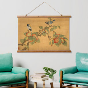 Birnen und Obst aus dem Orient Wandteppich Mit Holzrahmen