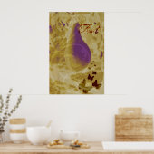Birnen und Schmetterlinge Poster (Küche)