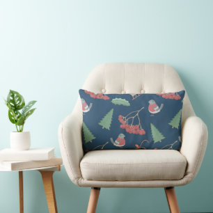 Birnen und Sleds Blue Lendenkissen