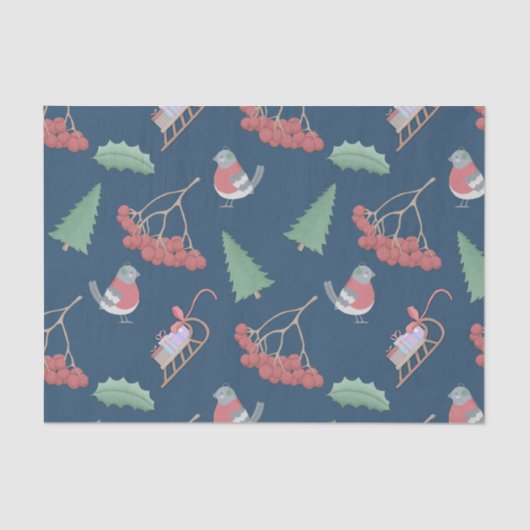 Birnen und Sleds Blue Seidenpapier (Vorderseite)