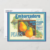 Birnen Vintages Landschaftliches Label Postkarte (Vorne/Hinten)
