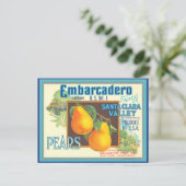 Birnen Vintages Landschaftliches Label Postkarte (Stehend Vorderseite)