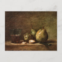Birnen, Walnüsse und Glas Wein von Jean Chardin P