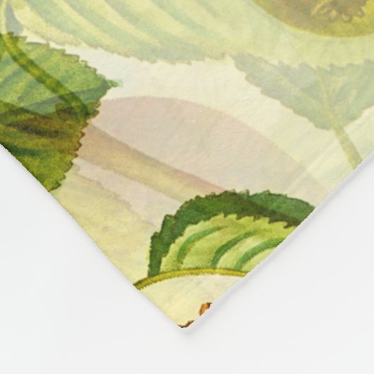 Birnenbaumzweige und Birnenmuster Fleecedecke (Ecke)