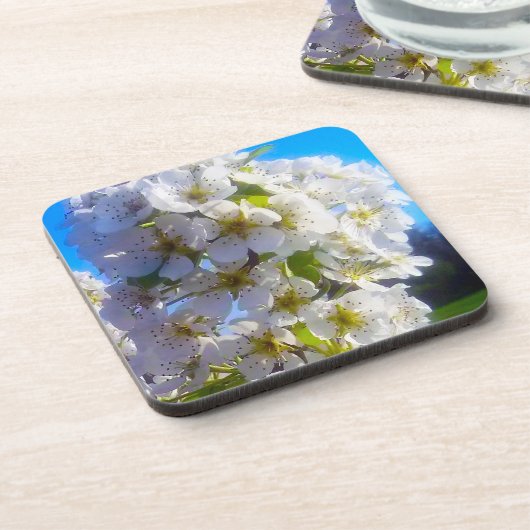 Birnenblüten Getränkeuntersetzer (Linke Seite)