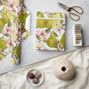 Birnenblüten Wrapping Paper Roll Geschenkpapier