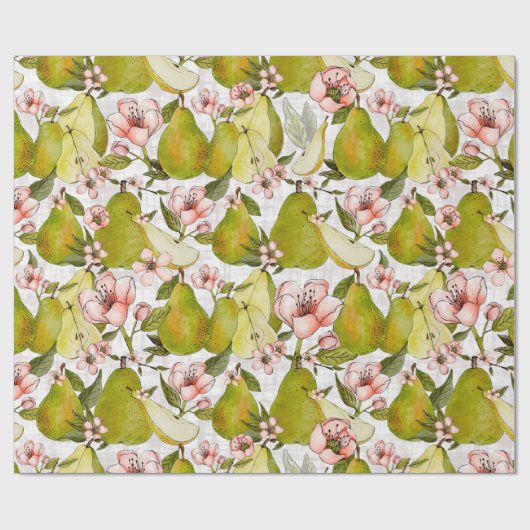 Birnenblüten Wrapping Paper Roll Geschenkpapier (Flach)