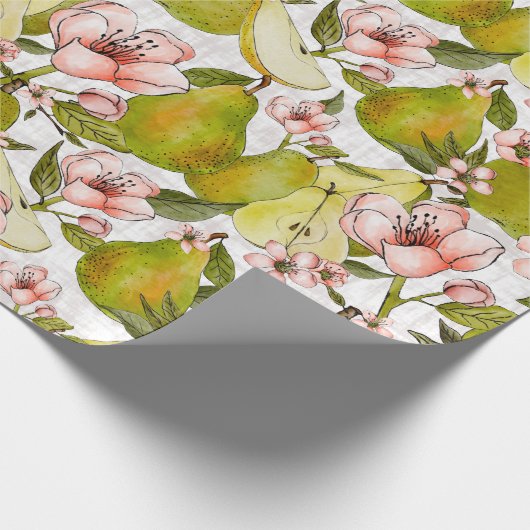Birnenblüten Wrapping Paper Roll Geschenkpapier (Ecke)