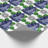 Birnenförmig Sapphire Blue Geschenkpapier (Ecke)