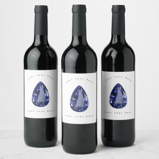 Birnenförmig Sapphire Blue Weinetikett (Flaschen)