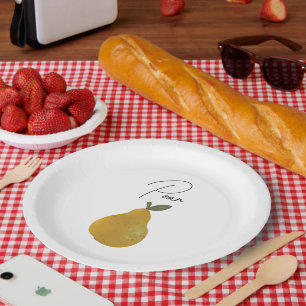 Birnenfrucht-Illustration Pappteller