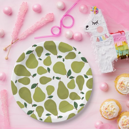 Birnenmuster Pappteller (Party)