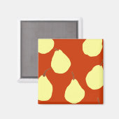Birnenmuster rot und cremegelb magnet (Vorderseite/Rückseite)
