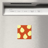 Birnenmuster rot und cremegelb magnet (In Situ (Geschirrspüler))