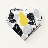 Birnenzweige Gelb-Schwarz Notizblock (Rückseite)