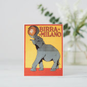Birra Milano Vintag Elephant Postcard Postkarte (Stehend Vorderseite)